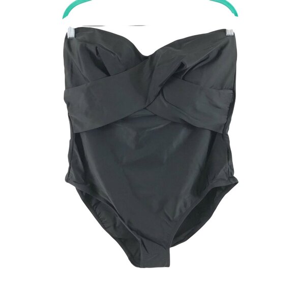 Kona Sol Other - Kona Sol One Piece Swimsuit Crossover Spaghetti Strap Basic Black Size 22W